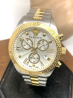 Versace Womens Watch VEOX00822 Swiss Quartz Chronograph Two Tone Stainless Steel