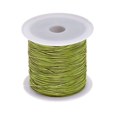 1 Rolle Nylon Auffädeln Faden Knüpfen Kordel 0,6 mm 50 Yard Satin Schnur, Olivgrün