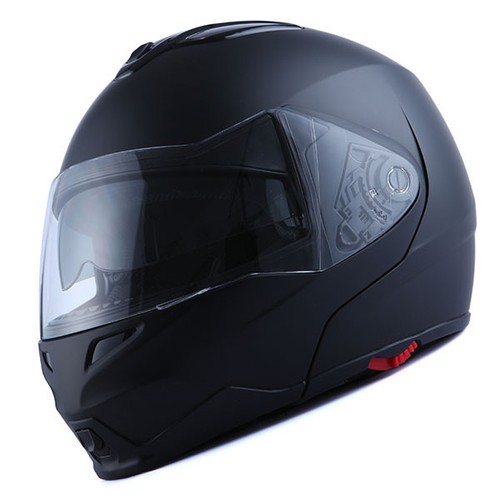 1Storm DOT Motorcycle Bike Modular Flip up Full Face Helmet Sun Visor Matt Black - Foto 4 di 15