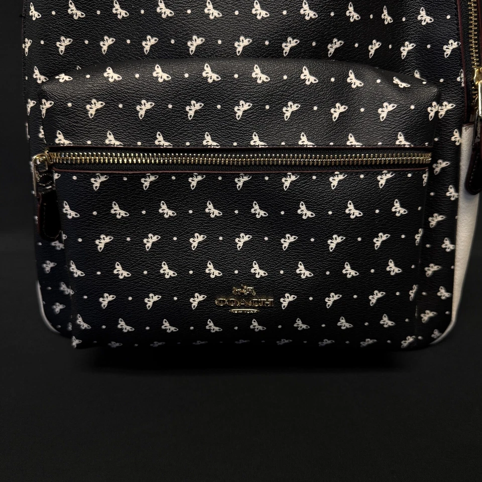 Coach Black and White Butterfly And Paisley Backpack - Image 3 of 4