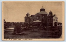 L. S. G. N. Depot in San Antonio Texas Railroad Station Postcard