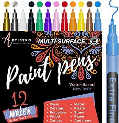 ARTISTRO Paint Pens for Rock Painting, Stone, Ceramic, Glass, Wood