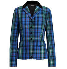New Women's Lauren Ralph Lauren LRL Plaid Tafetta Blazer Size 10 MSRP 365