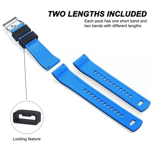 Hemsut Silicone Watch Bands, 18mm 20mm 22mm Quick Release Rubber Watch Strap - Picture 40 of 62