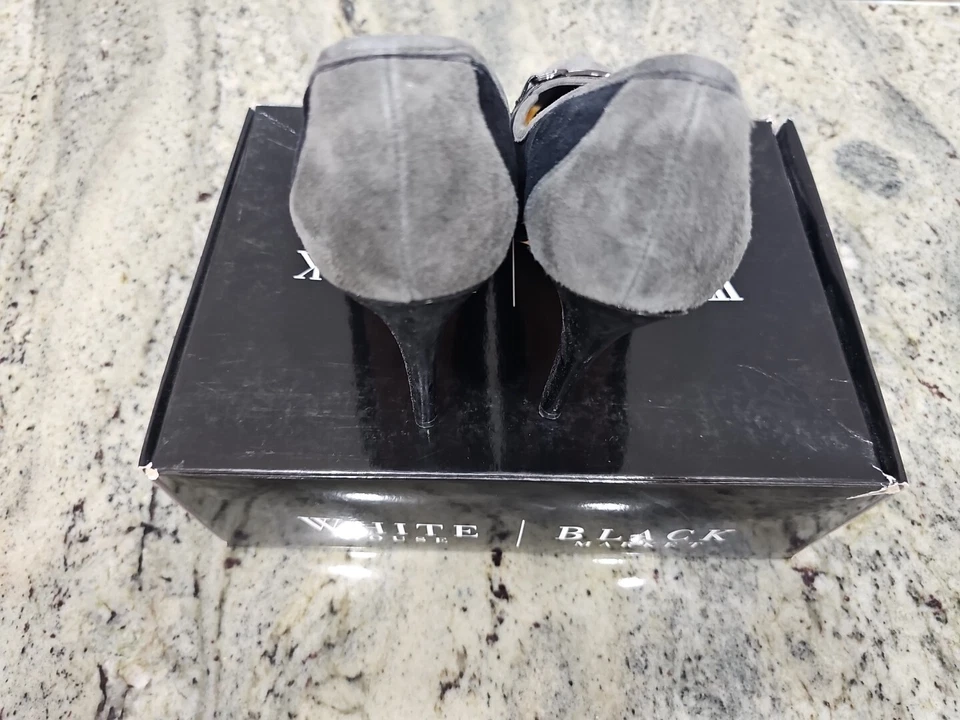 Замшевые и кожаные туфли на каблуке 3 дюйма White House Black Market серые черные женские 6 Magnolia - Изображение 4 из 4