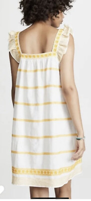 tory burch linen ruffle dress Tory Burch Women's Ruffle Top Dress in Garden Rose Yellow, size 0