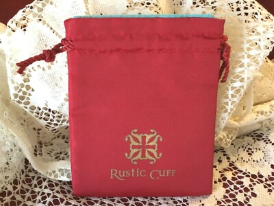 Rustic Cuff Red w/Gold RC Logo Teal Interior Bracelet Storage Bag EMPTY 