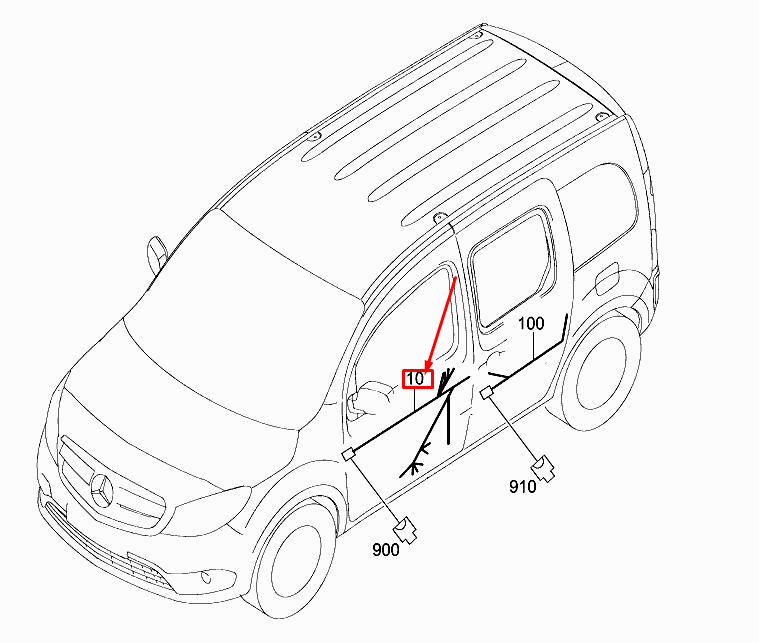 Neu MERCEDES-BENZ CITAN W415 Kabelbaum Vordertür A4155401508 Original