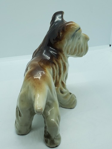 Terrier Dog Figurine Glazed Ceramic Occupied Japan Tan Brown Flawless Vintage - Picture 7 of 7