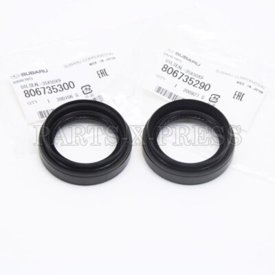TWO GENUINE OEM SUBARU IMPREZA LEGACY FORESTER OUTBACK FRONT DRIVE AXLE SEAL SET