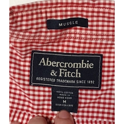 Camisa M Abercrombie & Fitch Muscle Manga Larga Roja a Cuadros con Botones - Imagen 5 de 5