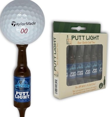 Putt Light Plastic Beer Bottle Novelty Golf Tees - Bud Light Golfer Gift