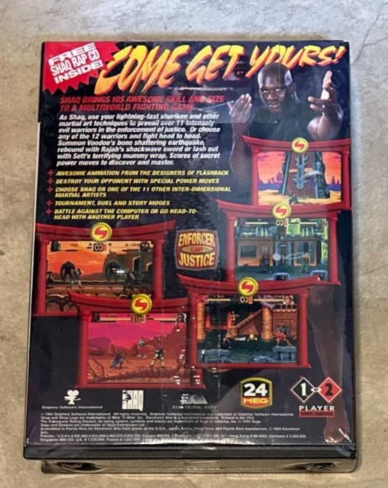 Shaq-Fu Sega Genesis Game w/ CD NEW FACTORY SEALED CASE FRESH - Image 3 of 4