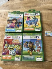Leap Frog Leap TV Leapster Lot Of 5 Games Pixar Pals Dora Paw Patrol Dance