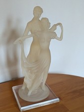 Crosa 1997 Frosted Lucite Figurine Dancers Sculpture Acrylic Base