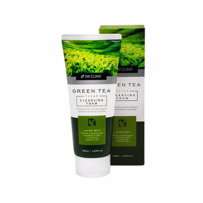 3W CLINIC Green Tea Clear Cleansing Foam 180ml