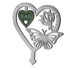 HPMAISON Metal Memorial Grave Markers for Father Grave Decorations for DAD