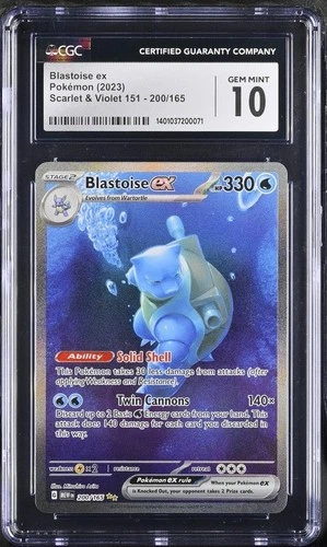 CGC 10 2023 Pokemon Scarlet & Violet 151 #200 Blastoise ex Gem Mint PSA