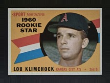 1960 Topps #137 Lou Klimchock - Rookie Card - Kansas City Athletics EX-NM. rookie card picture