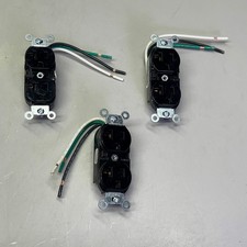 LEVITON 3 PACK Duplex Receptacle/Outlet Industrial Grade Black 5362-LE