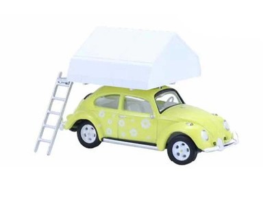 Classic VW Beetle Yellow Flower Power Greenlight 1:64 Die-cast Great Outdoors