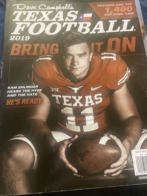 2019 Dave Campbell's Texas Football Magazine Sam Ehlinger SMU Longhorns Tech - Image 1 of 4