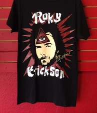 Vintage Roky Erickson Short Sleeve Cotton Full Size Unisex Black T Shirt