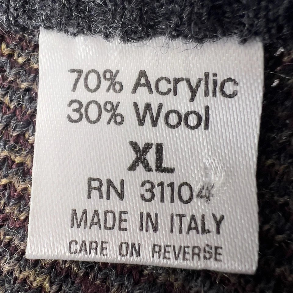 Vtg Wool Blend Sweater Vest XL Argyle Burgundy Gray Made In Italy Scholar Golf - Image 4 of 4
