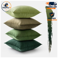 Kissenbezug 40X40Cm Samt Farbverlauf GrüN 4Er Set FüR Sofa Dekoration