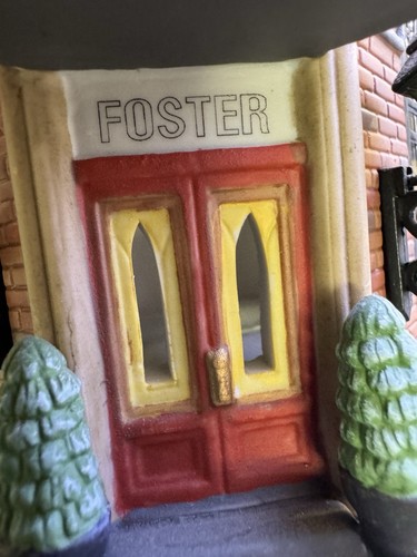 Department 56 Foster Pharmacy With Sign One Chip Window Loose Inside As Is - Bild 13 von 14