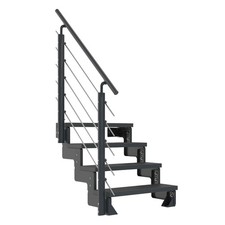 DOLLE Außentreppe Gardentop Anthrazit Gartentreppe 2–14 Stufen TRIMAX®