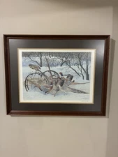 1982 Robert Hinton, ring-necked pheasant Hand Signed #109 art print Painting