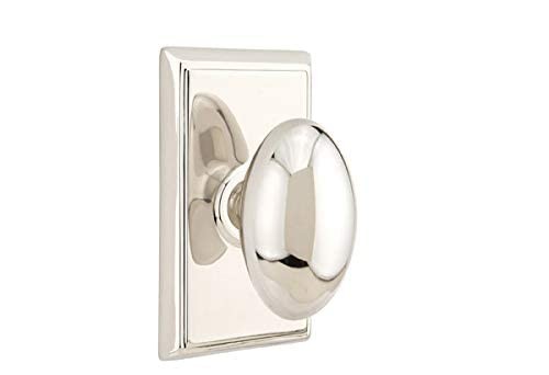 Polished Nickel Privacy Set with Rectangular Rosette and Egg Knob