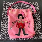 Prada Robot Pink Color Hand Bag Drawstring Vintage Authentic Used Vtg Auth
