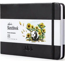 ALKALO Square Sketchbook for Drawing, 120 Pages Sketch Book, 122LB/180GSM Th...