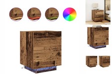 Nachttische Mit LED-Lichtern 2 Stück Altes Holz 45x40x55 Cm