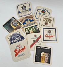German Beer Coasters Collection Lot of 11 Vtg Bierdeckel Various Breweries EUC