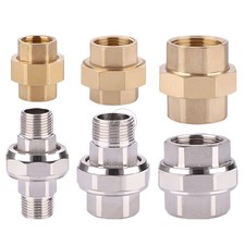 Union Coupling Connector Fitting Female/Male BSPT 1/8" bis 2" Brass/Nickel