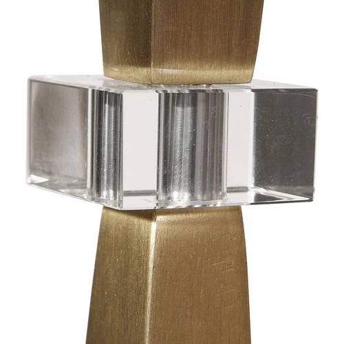 UTTERMOST 29618-1 NICCOLAI ANTIQUED BRUSHED BRASS BUFFET LAMP W/ THICK CRYSTAL - Picture 3 of 5