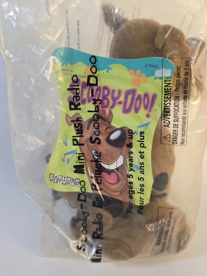 New 2003 Scooby Doo Mini Plush Battery Operated Rockin Radio w/Headphones in bag - Image 2 of 4
