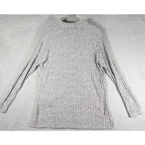 Juicy Couture Shirt Womens Size Medium Gray Ribbed Long Sleeve Sweatshirt - Picture 3 of 5
