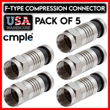 5 Pack F-Type Compression Connector RG59 RG6 Coaxial Cable Waterproof Plug CCTV