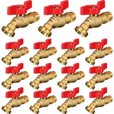 15 Pack Male Hose Bib 1/2" MIP x 3/4" MHT, 1/4 Turn Brass Garden Faucet Shut ...