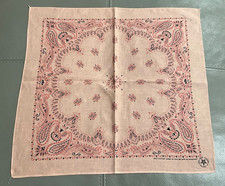 Vintage Wamcraft Peach Black Scarf/Bandana Paisley RN14193 Cotton U.S.A. NEWOS