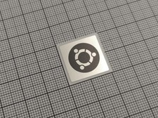5 x Silver  Black Ubuntu Linux Old Logo v2 Stickers For The Computer Case