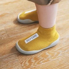 Unisex Baby Lauflernschuhe weiche Gummisohle rutschfest Strick Kleinkind Stiefeletten