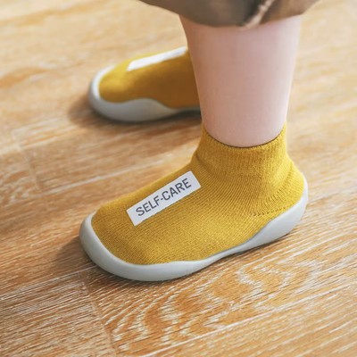 Unisex Baby Lauflernschuhe weiche Gummisohle rutschfest Strick Kleinkind Stiefeletten