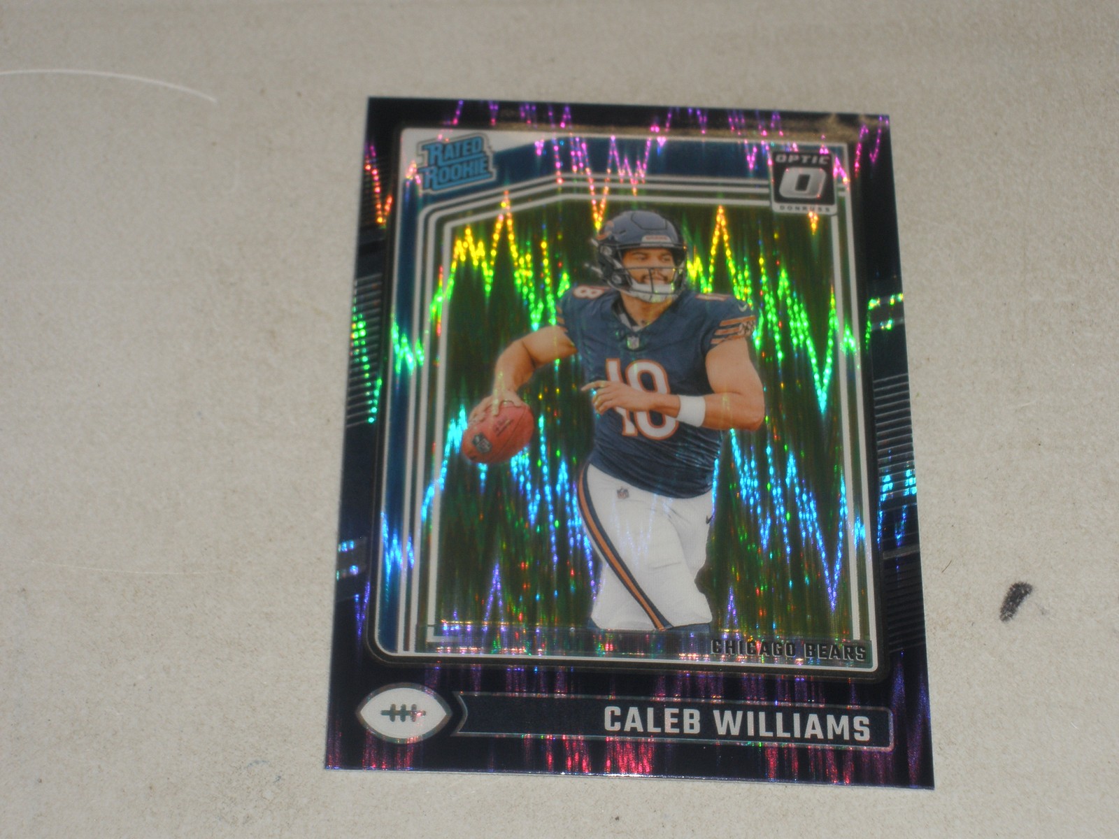 2024 Donruss Optic Rated Rookie Purple Shock Prizm #201 Caleb Williams RC