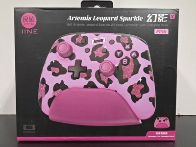 IINE Artemis Leopard Sparkle Pink Wireless Switch Controller w/Dock NEW/SEALED