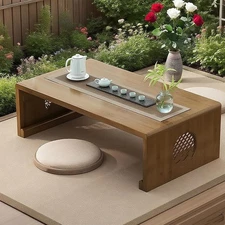 2025 Newly Upgraded Japanese Floor Table Folding Japanese Coffee Table No Ass...